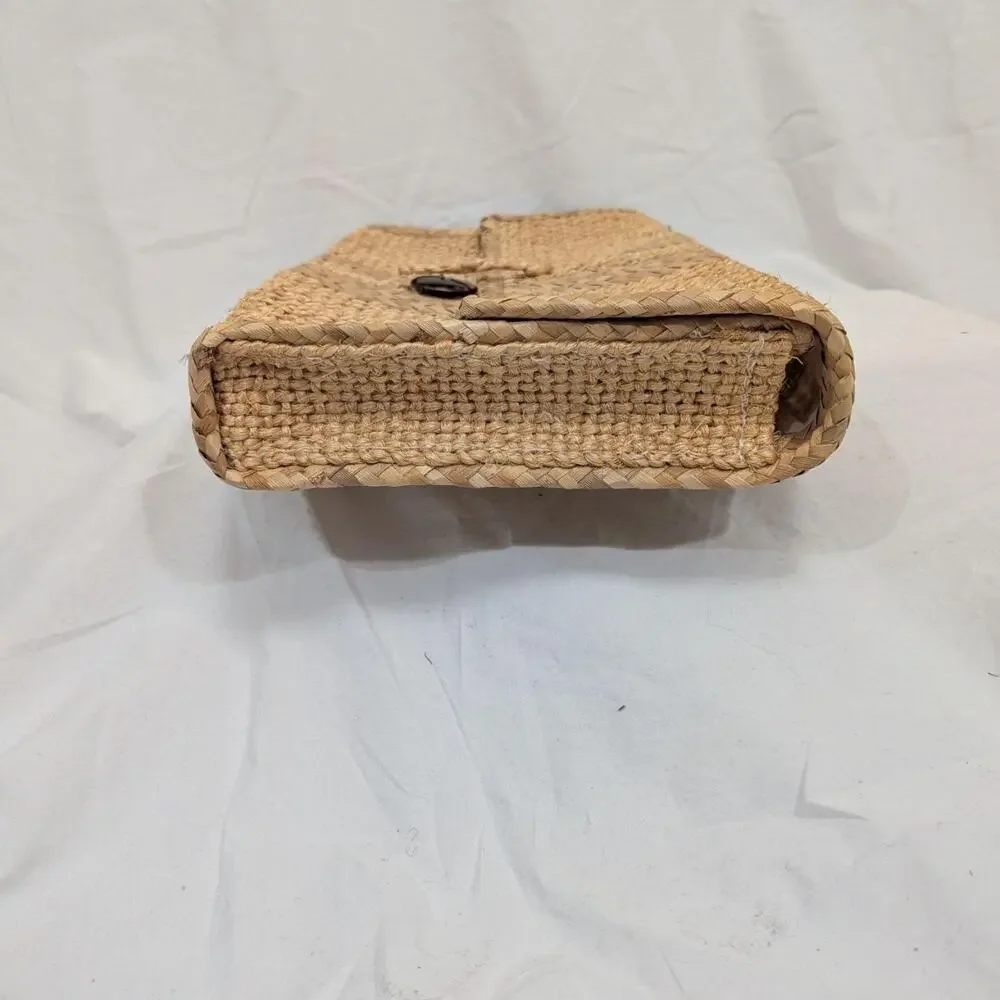 Roslyn of Barbados hand‑woven straw clutch by Tropical Weavers